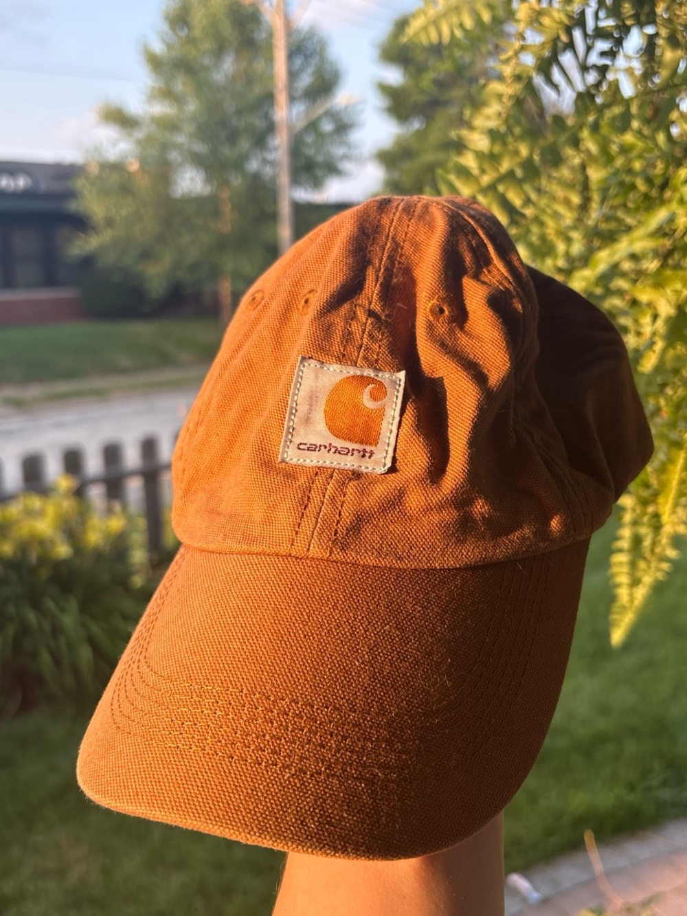 Carhartt Rust Orange Canvas Logo Cap